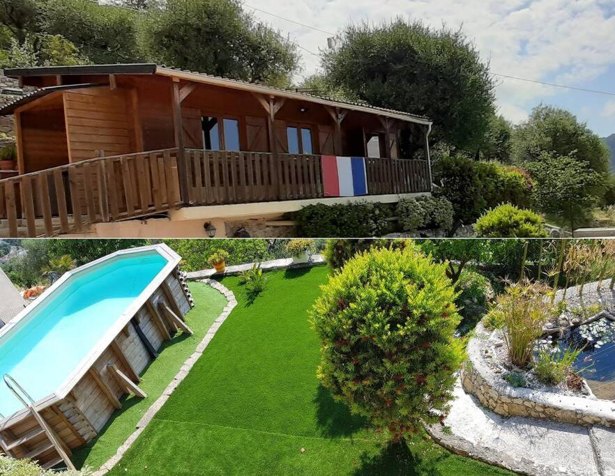 Le Chalet De La Pierreraie Cote D'Azur Piscine Terrasse Et Vue Mer Drap Екстериор снимка
