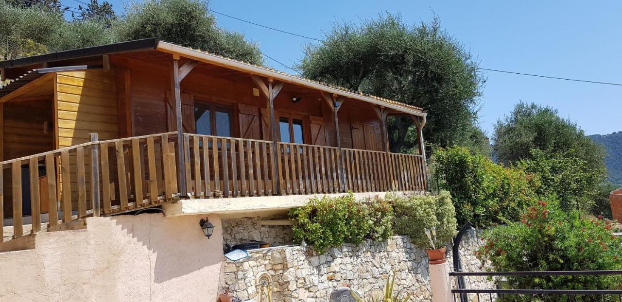 Le Chalet De La Pierreraie Cote D'Azur Piscine Terrasse Et Vue Mer Drap Екстериор снимка